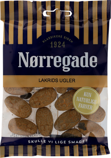 NØRREGADE BOLCHER LAKRIDS UGLER 100G 