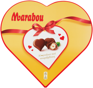 MARABOU HJERTE ÆSKE MED FYLD 165G 