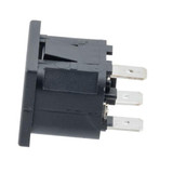 AC PEM C14, 1mm Panel Snap-In, 6.3mm Quick-connect