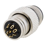 M12 8 Position A-code Mold Connector, Male, Shielded