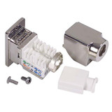 Category 6A Keystone 110 RJ45 Jack with 90 Degree termination w/ Flange Mounting Kit