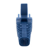 RJ45 Adjustable "Shark Fin" Style Boot for Long Body RJ45 Plugs, Cut-to-Fit, Fits Cables 5.5 to 7.0mm, Blue, 100 Pack
