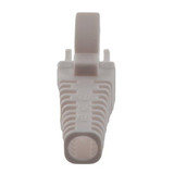 RJ45 Adjustable "Shark Fin" Style Boot for Long Body RJ45 Plugs, Cut-to-Fit, Fits Cables 5.5 to 7.0mm, White, 100 Pack