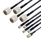 4 Cellular, 4 Wi-Fi, 1 GPS Combination Antenna 4 N Type, 4 RP SMA, 1 TNC Connector White