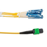 MPO APC w/o Pins to 4xSN (8 strand) UPC Cable Assembly, Single Mode, Plenum Rated, 15 Meter