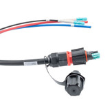 Fiber optic, IP68 Hybrid LC/UPC (2x 12AWG pin contacts) to 2x LC/UPC, OM3, 10.5mm LSZH, 1 meter breakout cable assembly