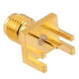 RF PCB Connector, SMA, Female,  Up to 18 GHz, Edge Mount, Straight, 0.069 inch PCB Thickness