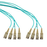4 Strand SC/UPC-SC/UPC OM3 Multimode Distribution Cable, 4.8mm Riser Jacket, 2.0mm breakout at 0.5M - 10 meters