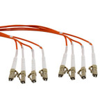 4 Strand LC/UPC-LC/UPC OM1 Multimode Distribution Cable, 4.8mm Plenum Jacket, 2.0mm breakout at 0.5M - 10 meters