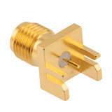 RF PCB Connector, SMA, Female,  Up to 18 GHz, Edge Mount, Straight, 0.043 inch PCB Thickness, 0.020 inch pin diameter