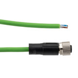 IP67 Waterproof M12 5 Position A-code Sensor Actuator Signal Cable, Industrial Drag Chain PUR, 22AWG, Female to Open, Green, 0.5M