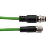 IP67 Waterproof M12 5 Position A-code Sensor Actuator Signal Cable, Shielded Industrial Drag Chain PUR, 22AWG, Male to Female, Green, 1M