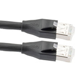Double Shielded LSZH 26 AWG Stranded Cat 6 RJ45/RJ45 Patch Cord, Black, 13.0 Ft