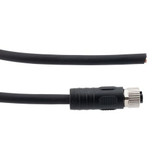 M12 4 Position IP67 L-Code Pigtail Cable Assembly, Unshielded 16AWG PUR Jacket, Female to Open, Black 15m