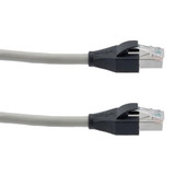 Category 7 10gig Ethernet Cable Assembly, S/FTP Shielded Pairs, RJ45 Male/Plug, 26AWG Stranded, PVC, Gray, 0.5M