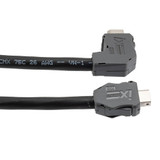 ix Low Smoke Zero Halogen Cable, Category 6a, F/UTP, Single Shielded, Right Angle Down ix A Plug To ix A Plug 26AWG CMX LSZH, Black, 3-meter