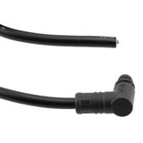 M12 4 Position IP68 S-Code Pigtail Cable Assembly, Unshielded 16AWG PVC Jacket, Right Angle Male to Cut End, Black 5.0m