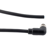 M12 4 Position IP67 L-Code Pigtail Cable Assembly, Unshielded 16AWG PUR Jacket, Right Angle Male to Open, Black 3m
