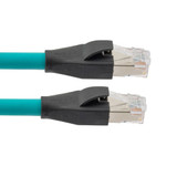 Cat6a Double Shielded Outdoor Industrial High Flex Ethernet Cable TPE, RJ45 / RJ45, Teal, 9.0ft