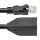 Category 8 40gig Extension Cable Assembly, RJ45 Male Plug to Female Jack, S/FTP Double Shielded, 24AWG Stranded, Black, 0.5F