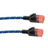 Cat6a, Ethernet Cable, U/UTP, 28 AWG, Indoor, Slim Cable with Nylon Covered Jacket, Blue, 3-foot