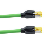 Profinet Type B/C Cat6a 4-Pair RJ45-RJ45 Cable SF/UTP Double Shielded 26AWG Stranded Drag Chain High Flex Industrial Outdoor HFPUR Green 10M