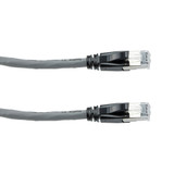 Category 6a 10gig Ethernet Patch Cable, F/UTP Shielded, RJ45, HiTemp 105C CMP Plenum Jacket, 26AWG Stranded Relaxed Style, 300V, Gray, 100F