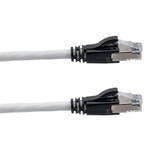 Category 6a 10gig Ethernet Patch Cable, F/UTP Shielded, RJ45, HiTemp 105C CMP Plenum Jacket, 26AWG Stranded Relaxed Style, 300V, White, 25F