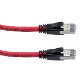 Category 6a 10gig Ethernet Patch Cable, F/UTP Shielded, RJ45, CMR Riser CMG Jacket, 26AWG Stranded Relaxed Style, 300V, Red, 15F
