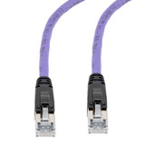 Category 6a 10gig Ethernet Patch Cable, F/UTP Shielded, RJ45, Riser CMR/CMG Jacket, 26AWG Stranded Relaxed Style, 300V, Violet, 25FT