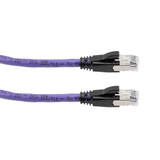 Category 6a 10gig Ethernet Patch Cable, F/UTP Shielded, RJ45, Riser CMR/CMG Jacket, 26AWG Stranded Relaxed Style, 300V, Violet, 75FT