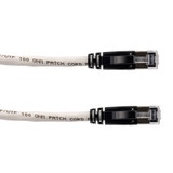 Category 6a 10gig Ethernet Patch Cable, F/UTP Shielded, RJ45, CMR Riser CMG Jacket, 26AWG Stranded Relaxed Style, 300V, White, 7F