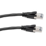 Category 6a 10gig Ethernet Patch Cable, F/UTP Shielded, RJ45, Dual LSZH CM Jacket, 26AWG Stranded Relaxed Style, 300V, Black, 100FT