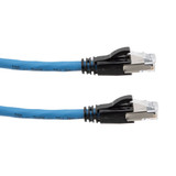 Category 6a 10gig Ethernet Patch Cable, F/UTP Shielded, RJ45, Dual LSZH CM Jacket, 26AWG Stranded Relaxed Style, 300V, Blue, 3FT