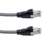 Category 6a 10gig Ethernet Patch Cable, F/UTP Shielded, RJ45, Dual LSZH CM Jacket, 26AWG Stranded Relaxed Style, 300V, Gray, 25FT