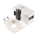 USB 3.0 Adapter Coupler Panel Mount, ECF Flange Style Type 2 Kit, B Type Female Jack to A Type Female Jack, Stainless Steel Shielded