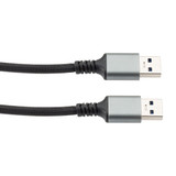 USB 3.2 Data Cable, Aluminum connector with Black Nylon Braid, 10Gbps, A Male Plug to A Male Plug, 5V 3A, 1M