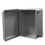 20x16x10" UL Listed Fiberglass Reinf Polyester FRP Weatherproof Outdoor IP66 NEMA 4 Enclosure, Kit bundled w/Non-Metallic Blank Mount Plate