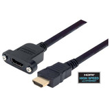High Speed HDMI  Cable with Ethernet, Male/ Panel Mount Female 2.0 M