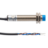 Capacitive Proximity Sensor, Cylindrical, M12, Non-shielded, Ni-plated Brass, NPN NC, Sensing Distance 4 mm, 2 meter 3-wire cable