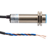 Capacitive Proximity Sensor, Cylindrical, M18, Shielded, Ni-plated Brass, NPN NC, Sensing Distance 5 mm, 2 meter 3-wire cable