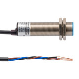 Capacitive Proximity Sensor, Cylindrical, M18, Shielded, Ni-plated Brass, PNP NO, Sensing Distance 5 mm, 2 meter 3-wire cable