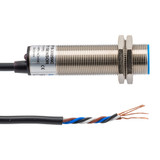 Capacitive Proximity Sensor, Cylindrical, M18, Shielded, Ni-plated Brass, PNP NO+NC, Sensing Distance 5 mm, 2 meter 4-wire cable