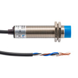 Capacitive Proximity Sensor, Cylindrical, M18, Non-shielded, Ni-plated Brass, PNP NO+NC, Sensing Distance 8 mm, 2 meter 4-wire cable