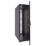 42U Server Rack Cabinet, 1200mm depth, Glass Front Door and Perf. rear french doors, cable mgt. top