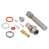 78 Ohm TRB 3-lug NI Bulkhead Jack 1553 Connector Clamp/Solder Attachment with Bend Relief for 30-02001-LC, TWC-78-2 (OD .242")