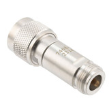 6 dB Fixed Attenuator N Male (Plug) to N Female (Jack) DC to 12 GHz Rated to 2 Watts, Brass Body, 1.35:1 VSWR