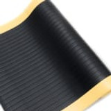 Bertech Anti Fatigue Mat, 2 Ft. x 3 Ft., 3/8 In. Thick, Ribbed, Black w/Yellow Border, Bev (Made in USA)