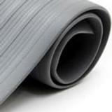 Bertech Anti Fatigue Mat, 4 Ft. x 60 Ft., 3/8 In. Thick, Ribbed, Gray (Made in USA)