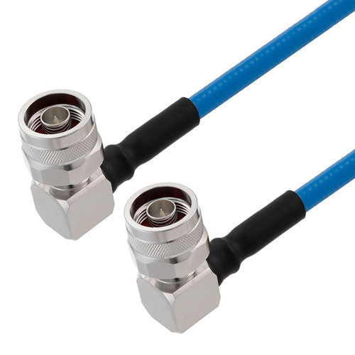 Plenum N Male Right Angle to N Male Right Angle Low PIM Cable Using SPP-250-LLPL Coax Using Times Microwave Parts 5 Foot